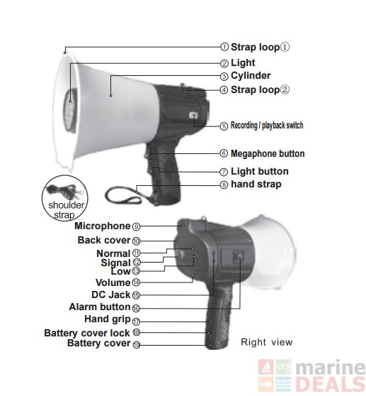Buy 10 Watt Multifunction Megaphone with Message Recorder online at